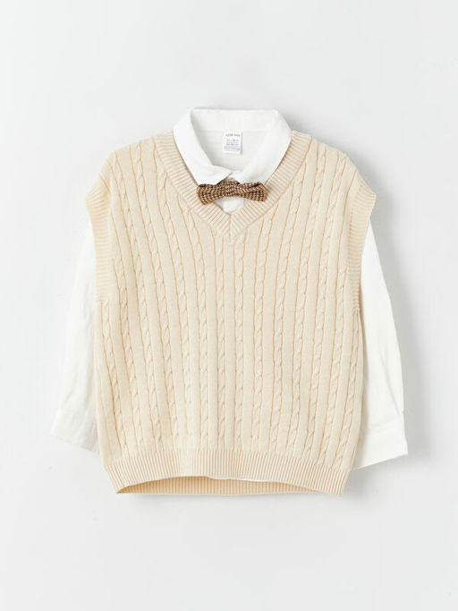 Erkek Bebek G?mlek Pantolon S?veter ve Papyon 4l? - Waikiki фото 2