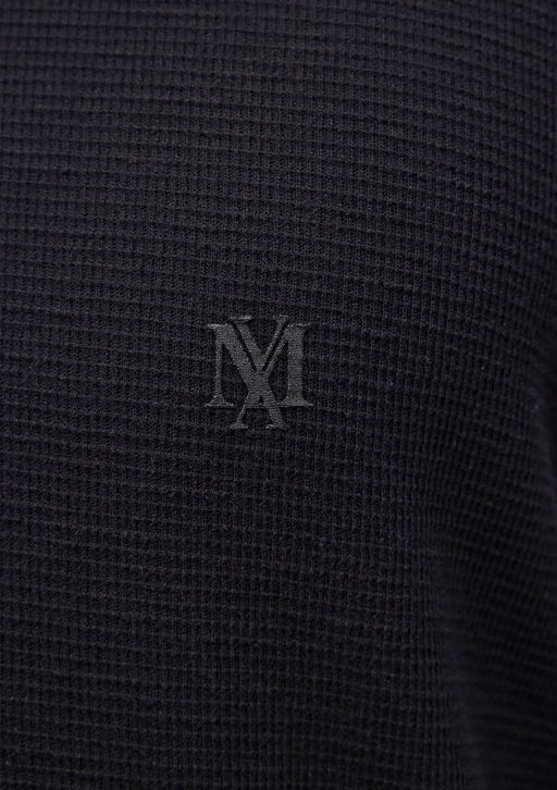 Uzun Kollu Siyah Tisort - Mavi фото 6