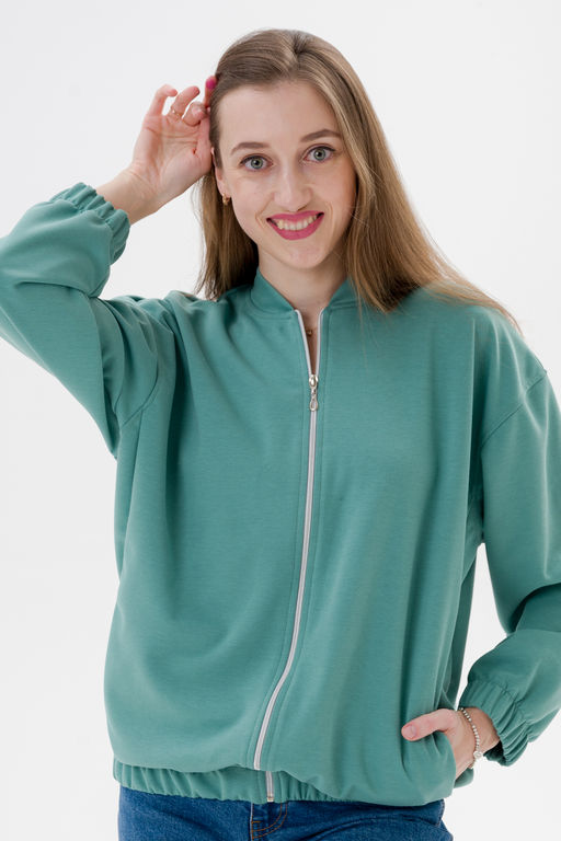 Бомбер из коттон фита мята - Амадэль фото 9