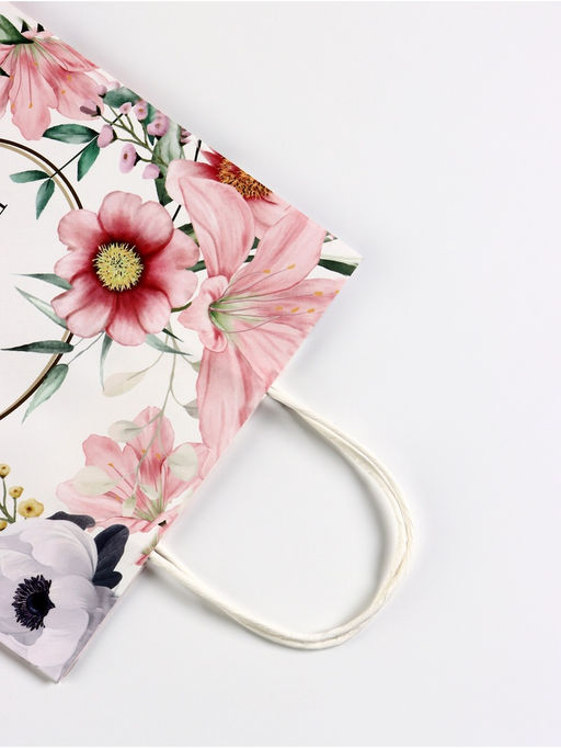 Цена за 2 шт. Пакет подарочный крафт, Самой прекрасной, 21?11?27 см