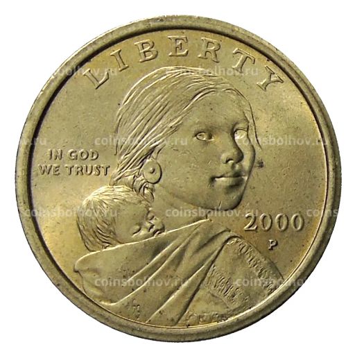 Монета 1 доллар 2000 года P США Сакагавея Парящий Орел