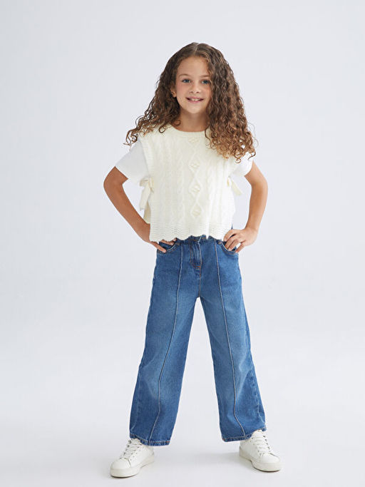 Beli Ayarlanabilir K?z ?ocuk Jean Pantolon