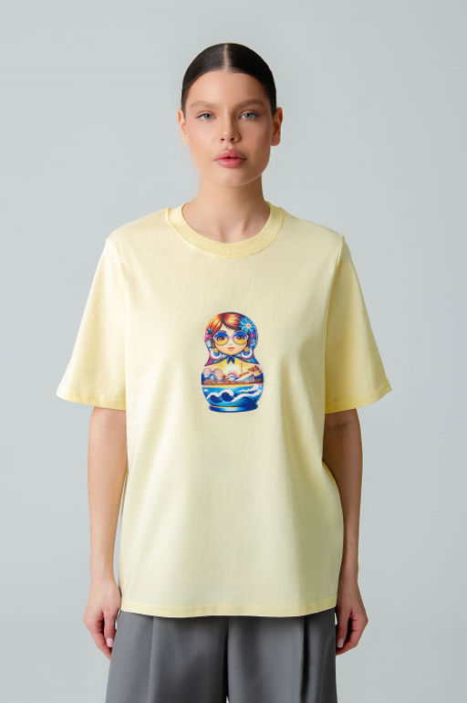 Арт. 3-1157 Футболка женская 44-50 (4 шт) Цвет:бежевый - Калинка фото 4