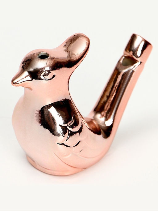 Цена за 2 шт. Свистулька керамическая птичка «Розовое золото»