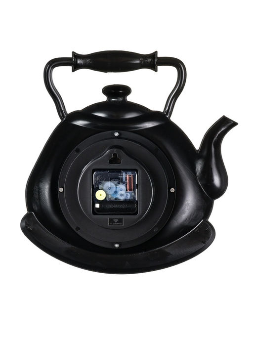 Часы настенные для кухни «Классика. Чайник», бесшумные, плавный ход, чёрные с золотом