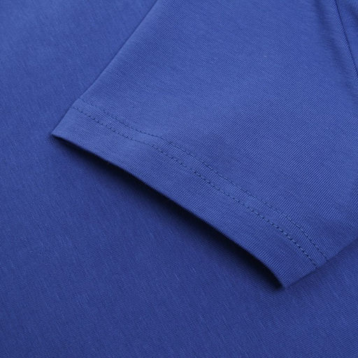 Футболка женская с вырезом MINAKU: Basic line, синяя, размер 40