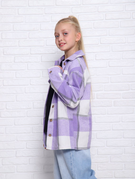 РБ012 Рубашка Бавария 2 (лиловый; белый) - Милаша фото 3