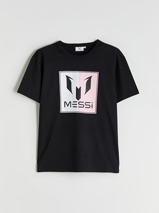 Bisiklet Yaka Messi Bask?l? Erkek ?ocuk Ti??rt