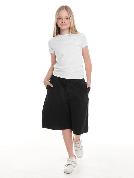 Шорты Багги Бермуды для девочки школьные 22-7696 черный - Mini maxi фото 4