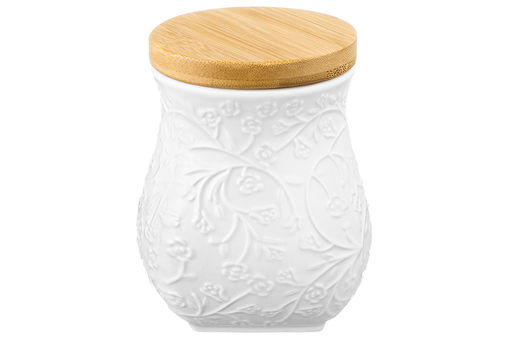 Банка д/хранения 700 мл 10,5*10,5*13 см Веточки - цветочки+ дерев. крышка с силик. упл. - Elan gallery фото 11