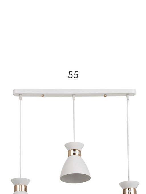 Светильник подвесной TR8466, 3хE27, 60 Вт, 55×13.5×100 см, белый
