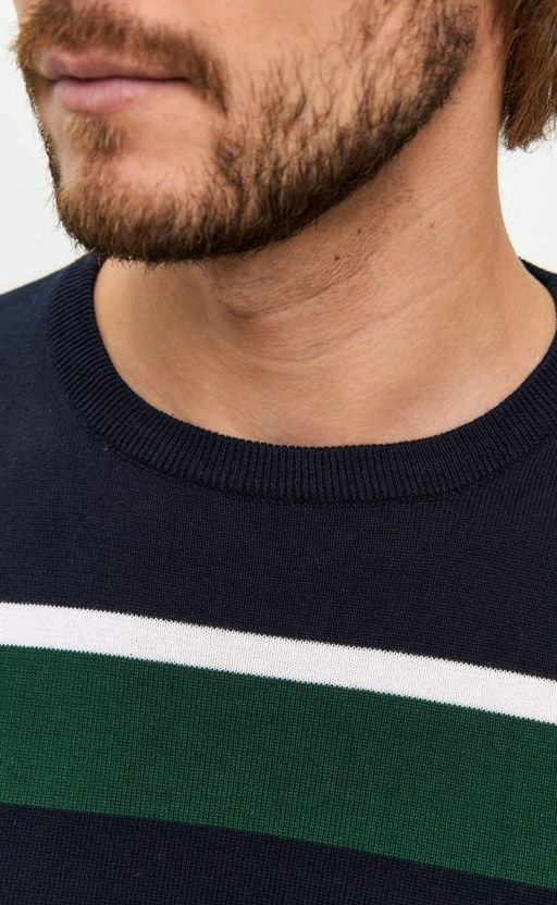 Джемпер мужской в полоску P321-15881 серый - Primm фото 4