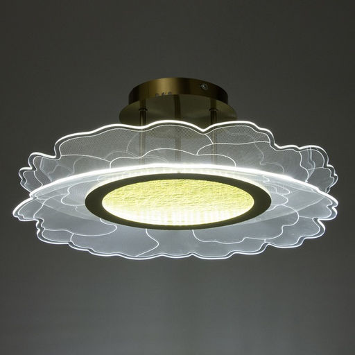 Люстра BayerLux «Грация», LED, 48 Вт, 3000-6000К, золото, 50×50×7-150 см