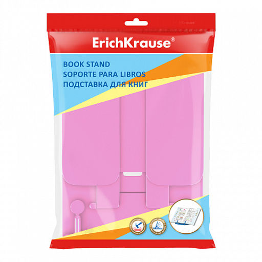 Цена за 1 шт. Подставка для книг пластиковая ErichKrause Pastel, розовый  фото 2