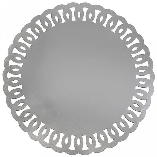 Салфетка декоративная Кружево д38см ПВХ, серебро (Китай)