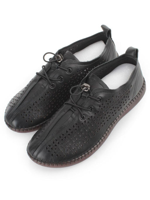 03-5005-1 BLACK Полуботинки женские летние (натуральная кожа)