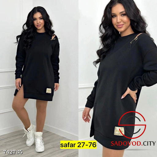 Теплое платье-туника женское