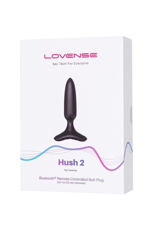 Анальная втулка LOVENSE Hush 2 (XS), силикон, черная, 12,1 см