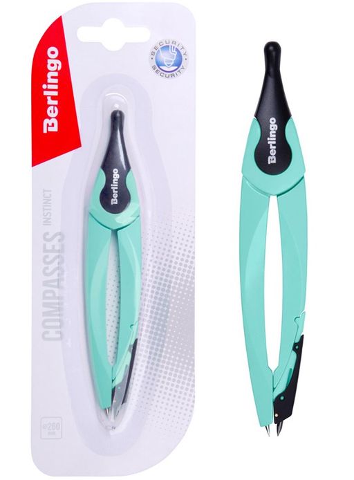 Циркуль Berlingo "Instinct" 135мм, мята (CS_00002b) металлический, на блистере