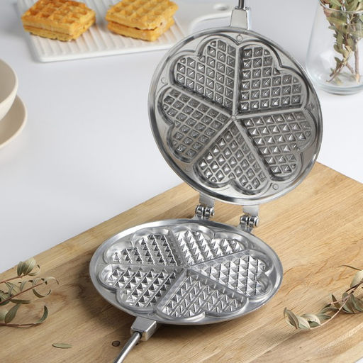 Вафельница Доляна Венская вафля, d=18 см, алюминий