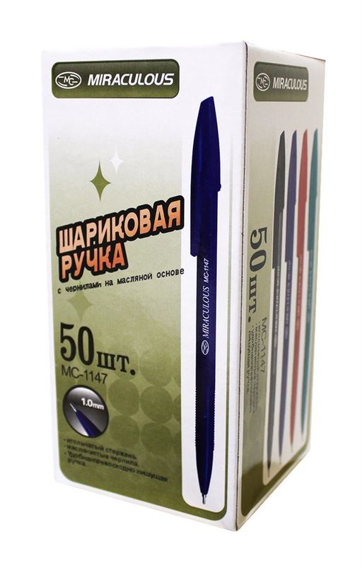 Ручка шар. (MC-1147/6851) на масляной основе, синяя, 1мм