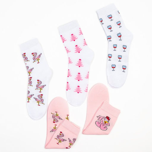 Носки женские новогодние KAFTAN С Новым Годом! размер 36-40 (23-25 см), набор 5 пар  фото 4