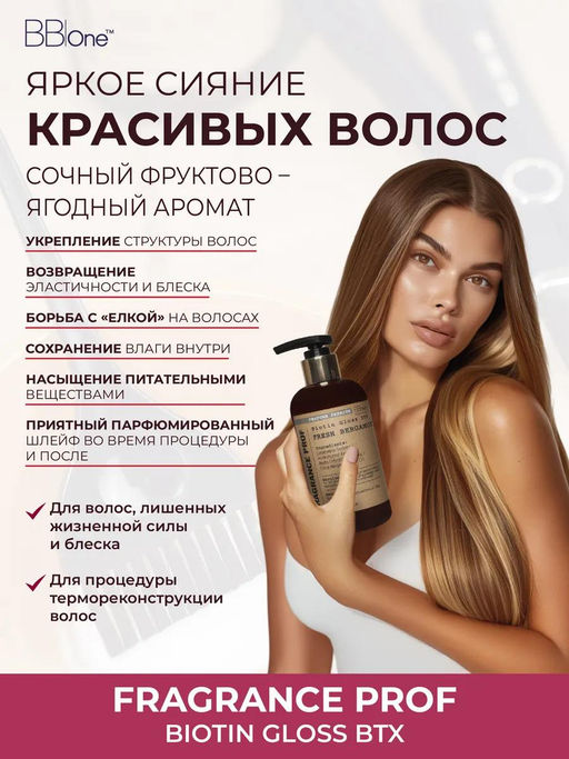 Парфюмированная маска-ботокс Biotin Gloss BTX Fresh Bergamot, 250 мл