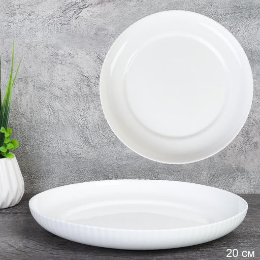 Тарелка плоская 203 мм десертная Вертикаль белая / FLSLQP80 (WHITE) /уп 6/48/ - Галеонтрейд фото 2