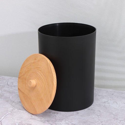 Набор для ванной комнаты BARONESS, 5 предметов, ведро для мусора, ёрш с подставкой, мыльница, дозатор, стакан, чёрный