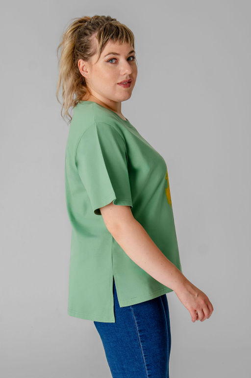 Арт. 31168 Футболка женская  50-60 (6 шт) Цвет:зеленый