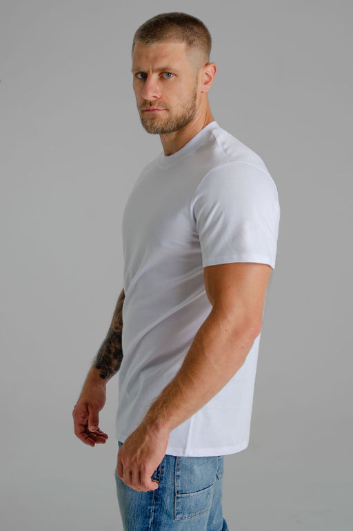 Арт. 67114/2 Футболка мужская однотонная с лайкрой 48-58 (6 шт) Цвет:белый