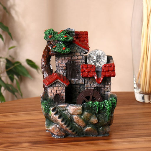 Фонтан настольный «Дом на пригорке», 10×14×19 см, с подсветкой