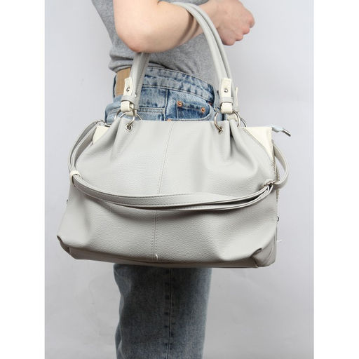 Сумка женская искусственная кожа ADEL-315/ММ, 1отд, плечевой ремень, серый/беж св флотер 259827 - Adelia фото 5