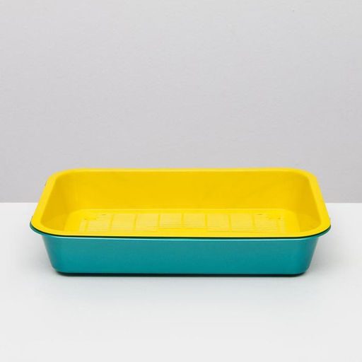 Туалет средний с сеткой 36 х 26 х 6,5 см, жёлтый/бирюзовый - Simaland фото 2