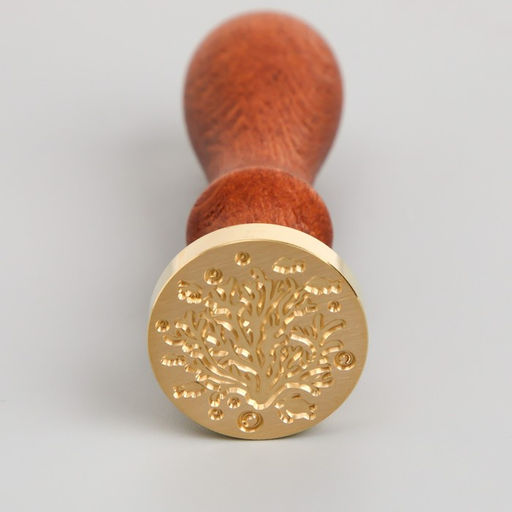 Печать для сургуча с деревянной ручкой «Рыбки и кораллы», 9×2.5×2.5 см