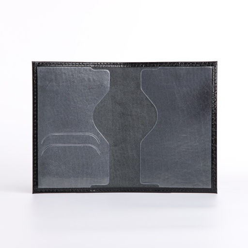 Обложка для паспорта, тиснение, крокодил, цвет чёрный - Simaland фото 5