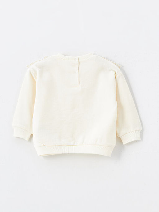 Bisiklet Yaka Uzun Kollu Nak??l? K?z Bebek Sweatshirt ve Tayt 2li Tak?m - Waikiki фото 3