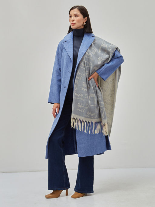 В составе шерсть ! теплый двусторонний палантин - Tantino фото 5