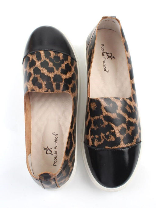 06-H1C-1PC BLACK/LEOPARD Туфли женские (натуральная кожа)