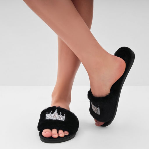 Тапочки женские с открытым носом LoveLife, размер 38-39, чёрные