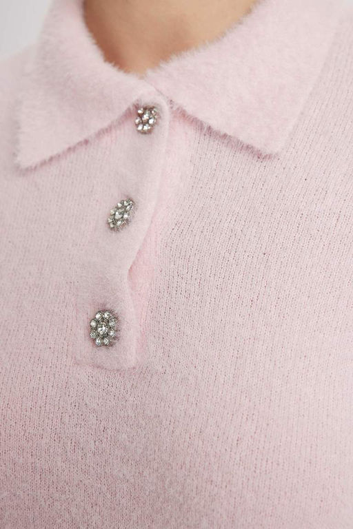 Свитер обычного кроя с воротником-поло - Defacto фото 5