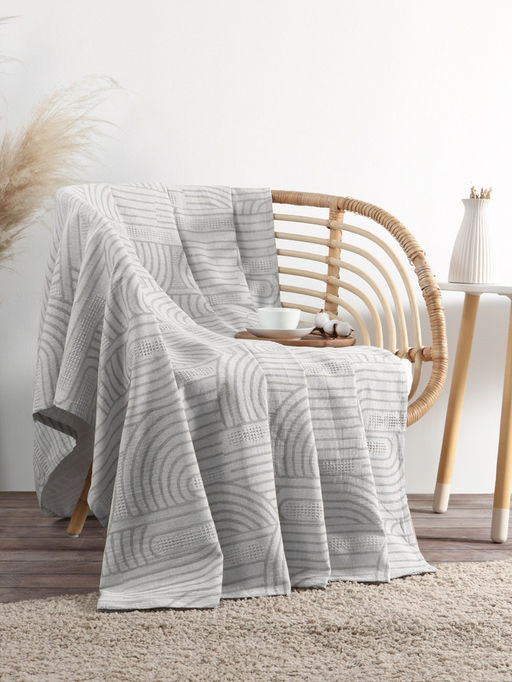 Плед «Этель» Cotton, 220×240 см, хлопок100%, серый