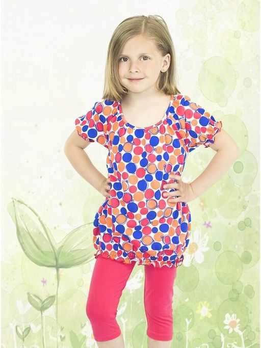 CRB wear/CSK 9588 Комплект для девочки (футболка, бриджи), арбузный/Ex.Cherubino