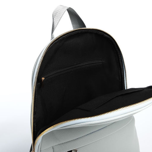 Рюкзак женский из искусственной кожи на молнии, 2 кармана, цвет светло-голубой - Simaland фото 5