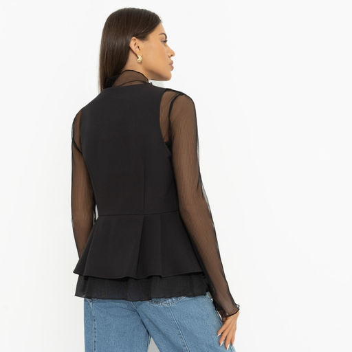 Жилет комбинированный с органзой Форма гениальности (черный) - Charutti фото 5