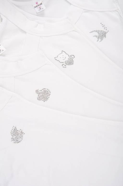 Майка с аппликацией из страз для девочки Baykar