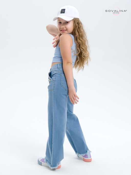 Кроп-топ лапша голубой - Sovalina фото 8