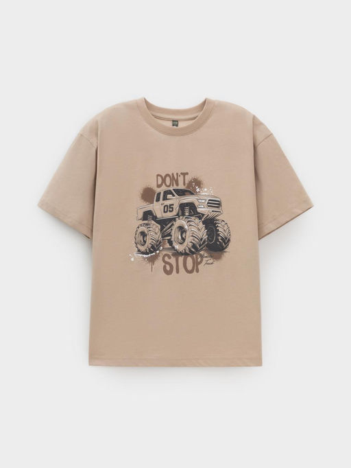 КР 302779/темно-бежевый к650 фуфайка (футболка) для мал - Crockid фото 2