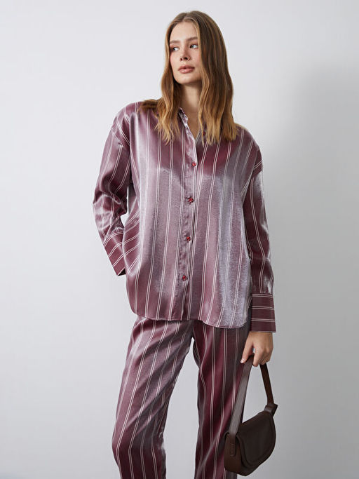 ?izgili Saten Kad?n G?mlek