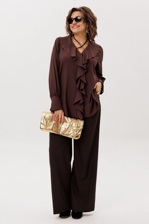 Брюки ANELLI 1702 блестящий каштан